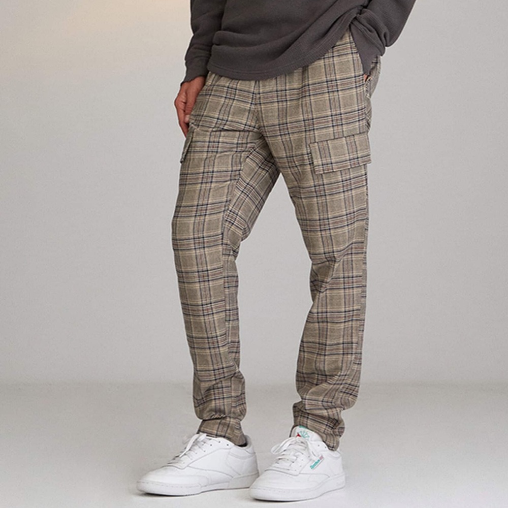 PacSun Brown Slim Plaid Pants